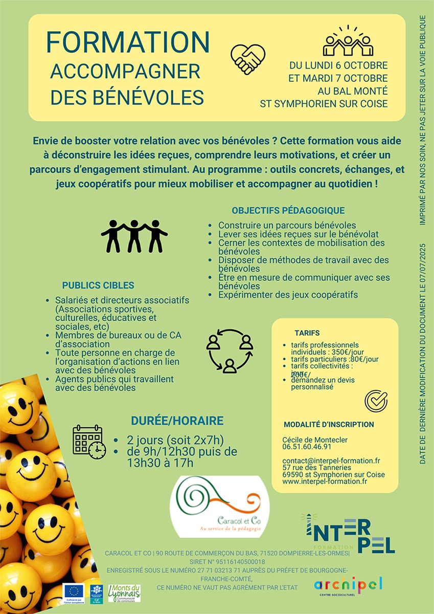 Prochaine formation : Accompagner les bénévoles